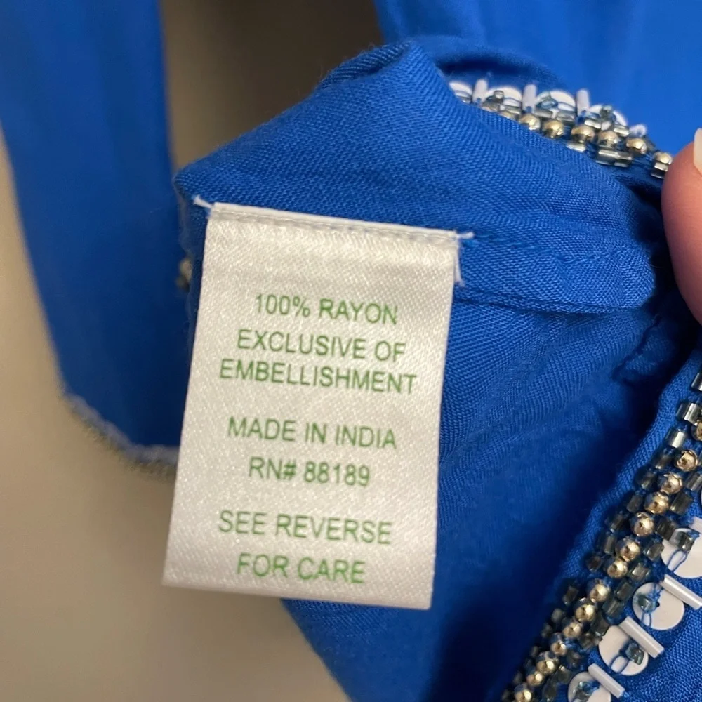 Lilly Pulitzer Braydon Tunic Top Embellished XS Blue - Picture 11 of 12